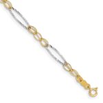 14k Two-tone Polished Oval Design 7.25 inch Bracelet
