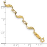 14k Diamond-cut Wavy Link 7.5 inch Bracelet - Image 4
