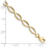 14k Polished Textured Oval Link 7.25 inch Bracelet - Image 2
