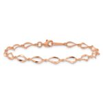 14k Rose Gold Polished Fancy Twisted Link 7.25 inch Bracelet - Image 3