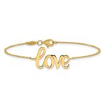 14K Polished LOVE Script 7 inch Bracelet - Image 3