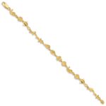 14k Polished and Textured Ocean Motif 7 inch Bracelet - Image 2