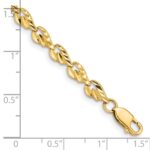 14k Polished 4.75mm Diamond-cut Leaf 7 inch Bracelet - Image 4