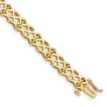 14K Polished Criss Cross Link 7.5 inch Bracelet