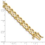 14K Polished Criss Cross Link 7.5 inch Bracelet - Image 4