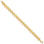 14K Brushed and Diamond-cut Plumeria Floral 7.25 inch Bracelet - Image 2