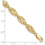 14K Polished 7mm Diamond-Cut Filigree Ovals 7 inch Bracelet - Image 3
