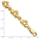 14k Polished Claddagh Link 7 inch Bracelet - Image 3