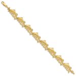 14k Polished Dolphin and Waves 7.5 inch Bracelet - Image 2