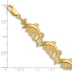 14k Polished Dolphin and Waves 7.5 inch Bracelet - Image 3