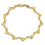 14k Polished Dolphin 7.25 inch Bracelet - Image 4