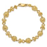 14K Polished Starfish and Sand Dollar 7 inch Bracelet - Image 4
