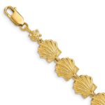 14k Scallop Shell 7.25 inch Bracelet