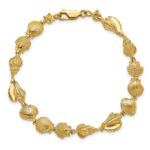 14k Polished Assorted Sea Shells 7.25 inch Bracelet - Image 4