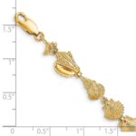 14k Polished Assorted Sea Shells 7.25 inch Bracelet - Image 3