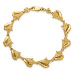 14k Polished 3-D Conch Shell Link 7.25 inch Bracelet - Image 4