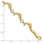 14k Polished Dolphin Link 7.5 inch Bracelet - Image 3