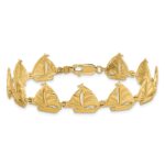 14k Polished Sailboat 7.25 inch Bracelet - Image 4