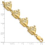 14k Polished Sailboat 7.25 inch Bracelet - Image 3