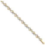 14K and White Rhodium Diamond-Cut Fancy Swirls 7.5 inch Bracelet - Image 2