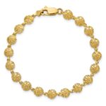 14K Polished and Textured Mini Sand Dollar 7 inch Bracelet - Image 4