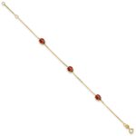 14k Polished Red and Black Enameled Ladybugs 6.5 inch Childrens Bracelet Plus 0.75 inch Extender - Image 2