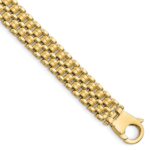 14K Brushed and Polished 8.5mm Basket Weave Pattern 7.5 inch Bracelet