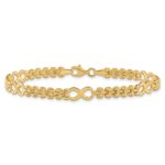14K Polished Infinity Symbol and Fancy Link 5-Station 7.5 inch Bracelet - Image 3