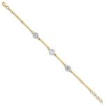 14K Two-tone Polished Compass/Anchor/Ships Wheel 7 inch Bracelet Plus 1 inch Extender - Image 2