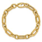14K Polished and Textured 7.7mm Fancy Link 7.5 inch Bracelet - Image 4