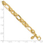 14K Polished and Textured 7.8mm Fancy Link 7.5 inch Bracelet - Image 5