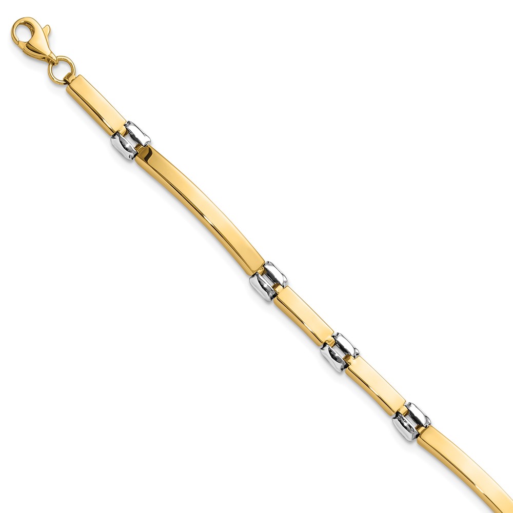 FB2016-7.5.jpg 14K Two-tone Polished 4.5mm Fancy Link and Bar 7.5 inch Bracelet - Image 1