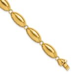 14k Polished 8.2mm Fancy Oval Link 7.5 inch Bracelet