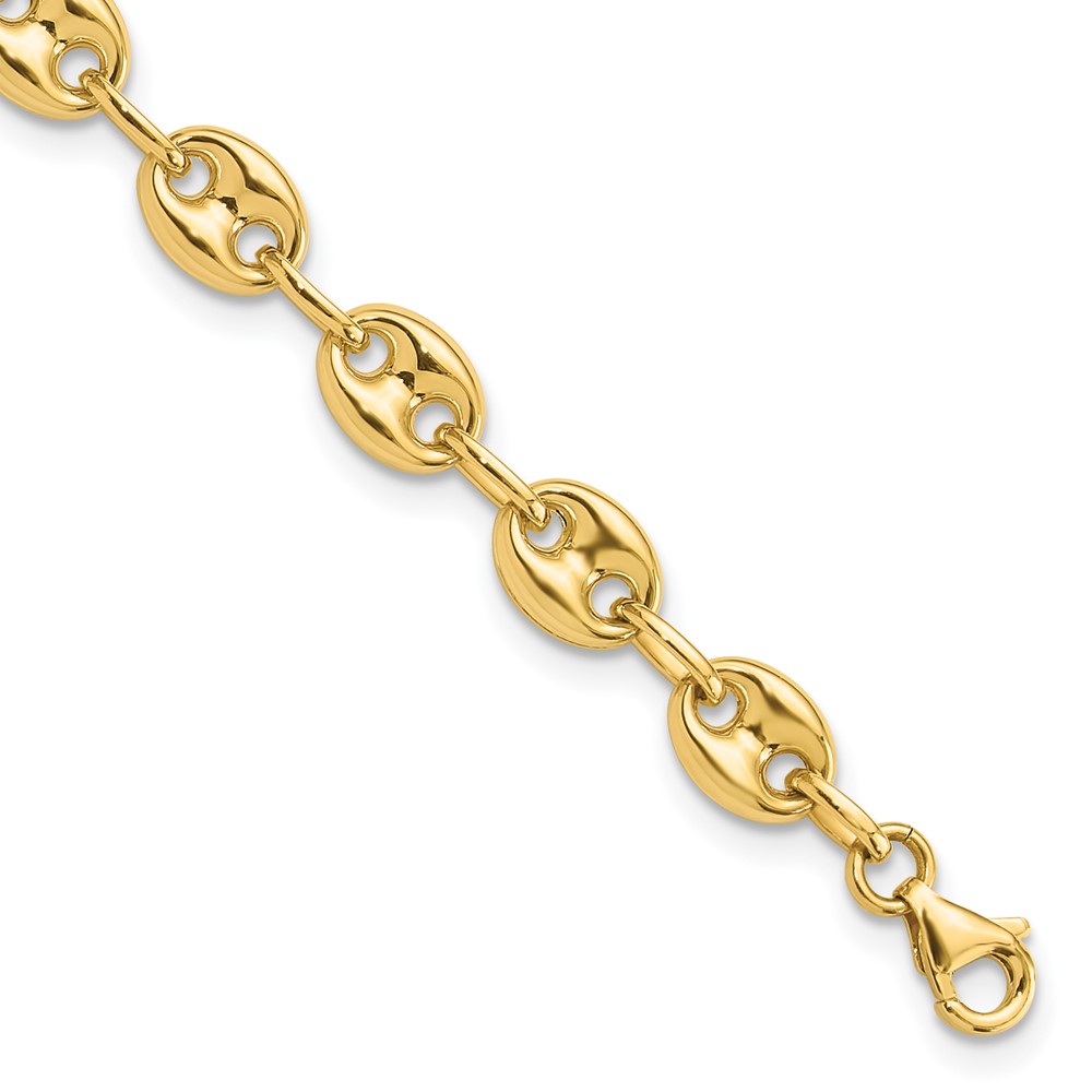FB2026-7.75.jpg 14K Polished 6.3mm Puffed Anchor/Mariner Link 7.75 inch Bracelet - Image 1