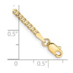 14K 2.2mm Flat Beveled Curb with Lobster Clasp Anket - Image 2