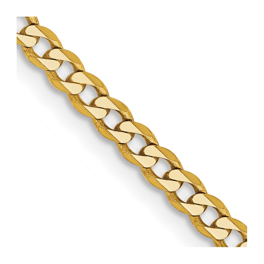 FBU070.jpg 14K 2.3mm Flat Beveled Curb with Lobster Clasp Chain - Image 1