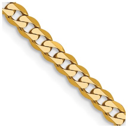 14K 2.9mm Flat Beveled Curb with Lobster Clasp Chain