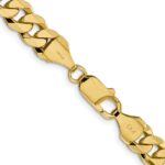 14K 8.5mm Flat Beveled Curb with Lobster Clasp Chain - Image 3