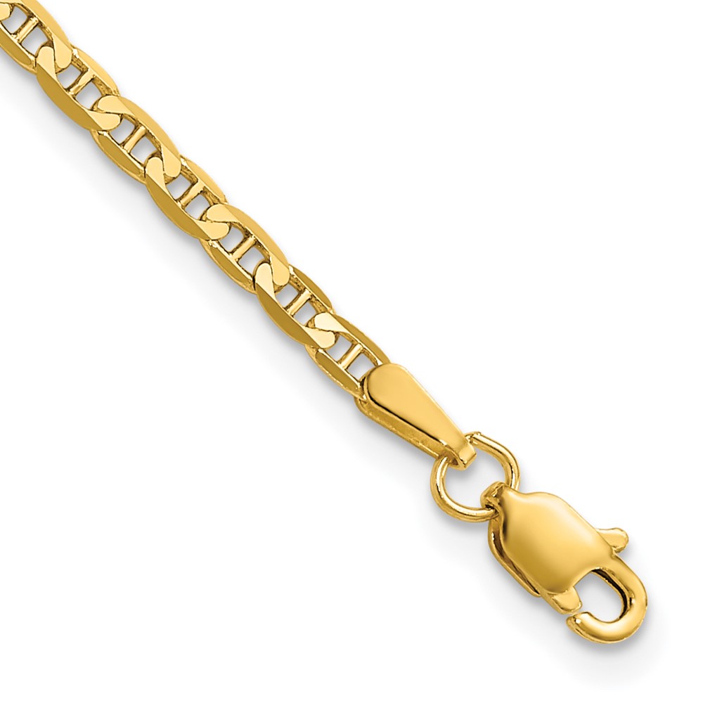 FCA065-7.jpg 14K 2.4mm Concave Anchor with Lobster Clasp Chain - Image 1