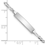14k White Gold Polished Solid Chain/Solid Plate Figaro Link 20x4.5mm Plate 5.5 inch Baby/Child ID Bracelet - Image 3