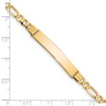 14k Polished Solid Chain/Solid Plate Figaro Link 33.5x6mm Plate 7 inch ID Bracelet - Image 3