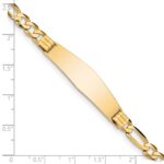 14k Polished Solid Chain/Solid Plate Figaro Link Soft Diamond Shape 37x10mm Plate 7 inch ID Bracelet - Image 3