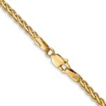 14K 2.4mm Flat Wheat with Lobster Clasp Chain - Image 3
