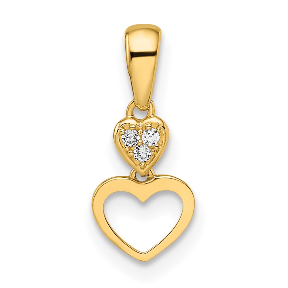 GK1088.jpg 14k Madi K CZ Hearts Dangle Pendant - Image 1