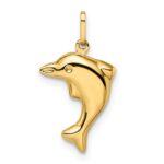 14k Polished 3-D Dolphin Pendant
