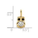 14k Madi K Black & White CZ Owl Pendant - Image 4