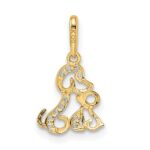 14K & Rhodium Madi K CZ Dog & Puppy Pendant - Image 3
