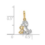 14K & Rhodium Madi K CZ Dog & Puppy Pendant - Image 4