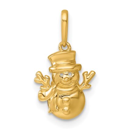 14k Madi K Polished Snowman Childrens Charm / Pendant