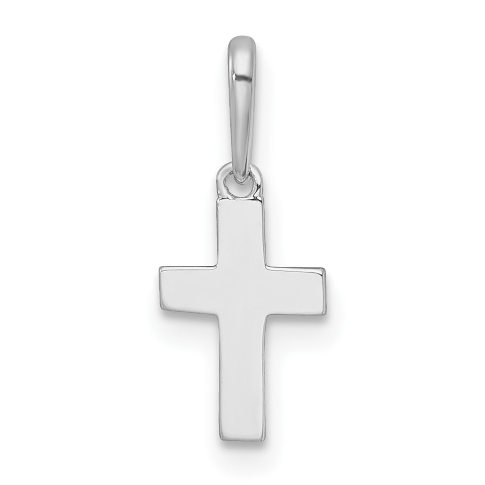 GK1204W.jpg 14K White Gold Madi K Polished Cross Childrens Charm / Pendant - Image 1